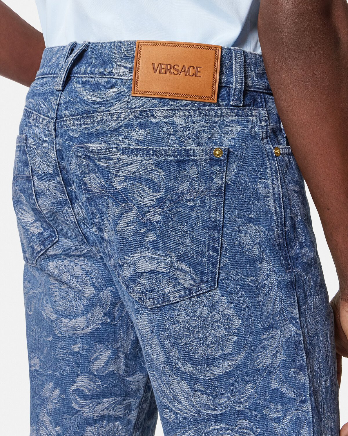Barocco Jacquard Regular-Fit Jeans - 6