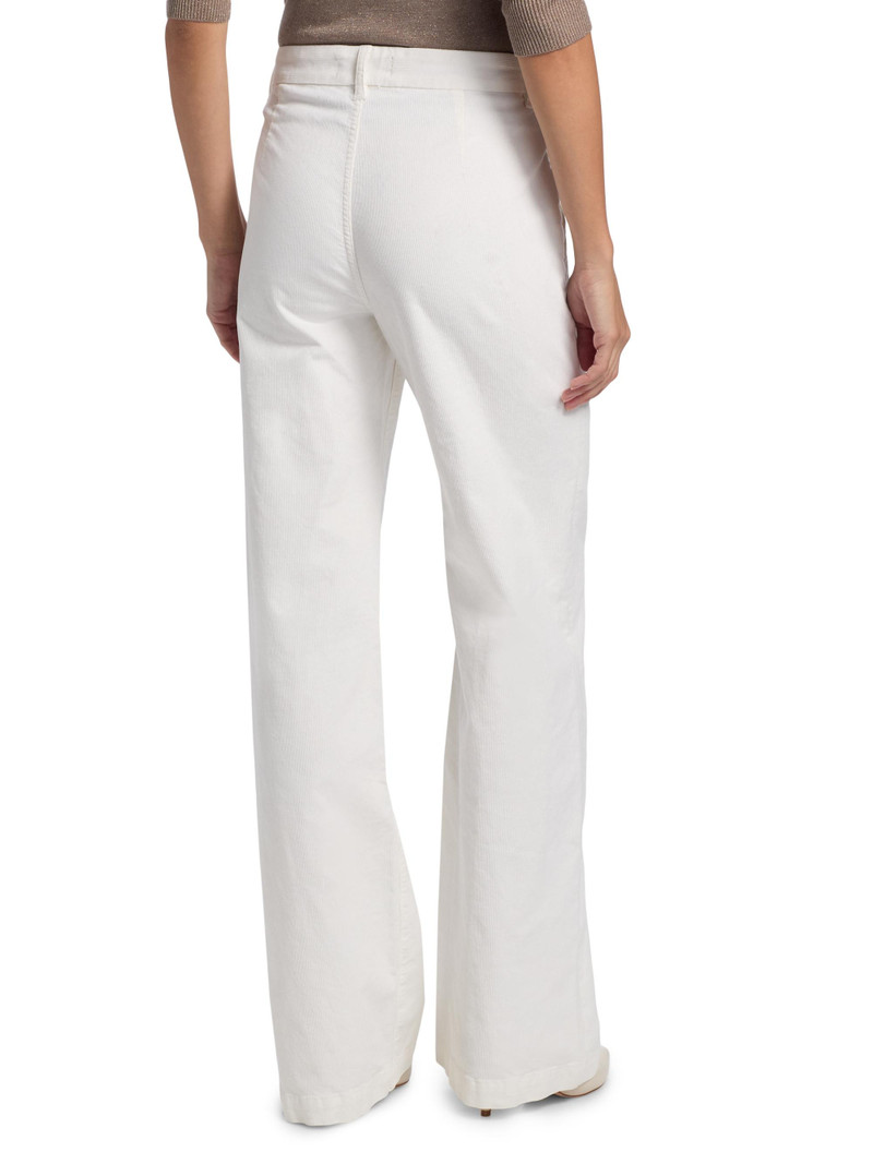 Women's Hannah Cotton-Blend High-Rise Pants - Ivory 5
