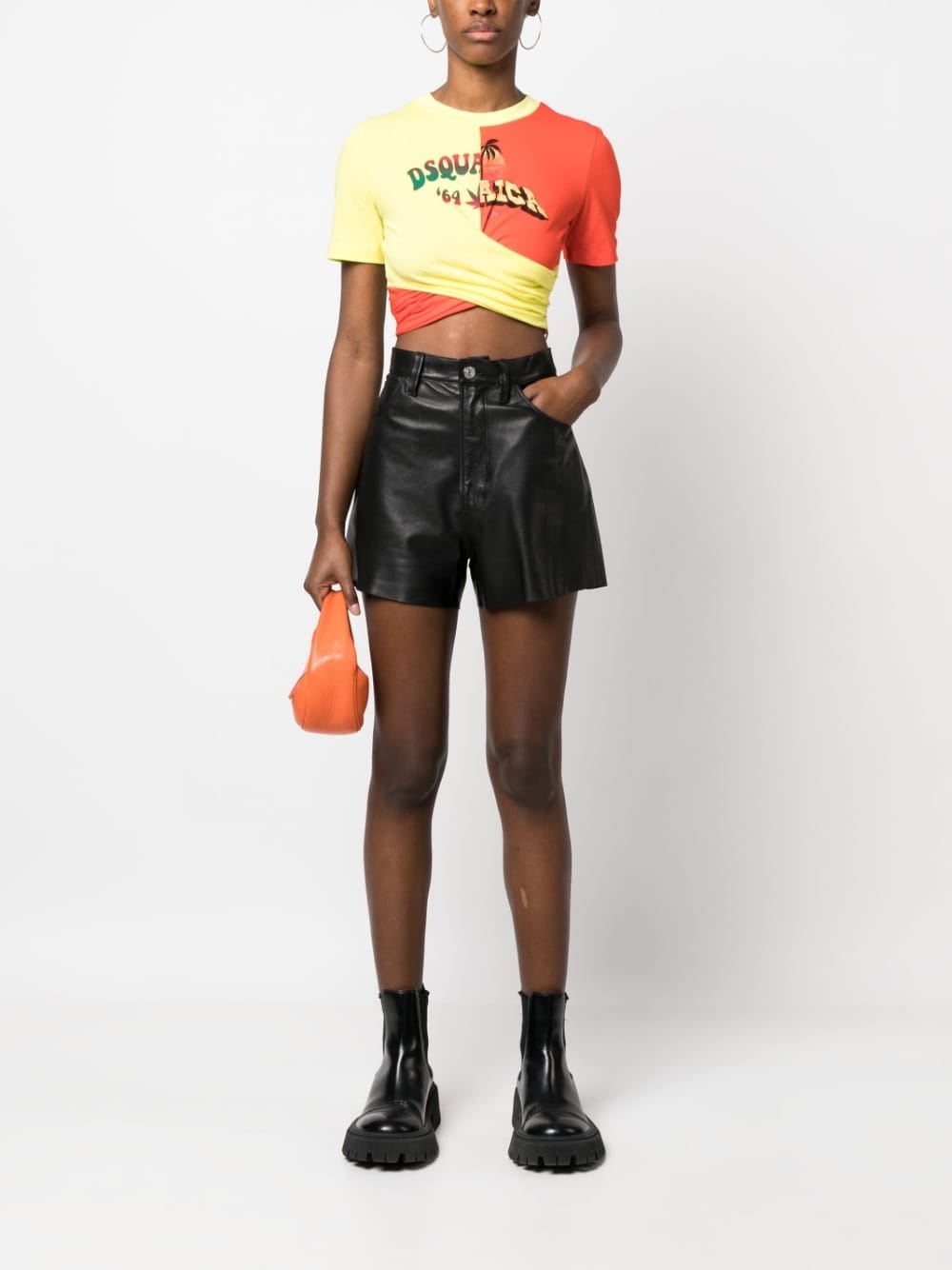 logo-print crop top - 2