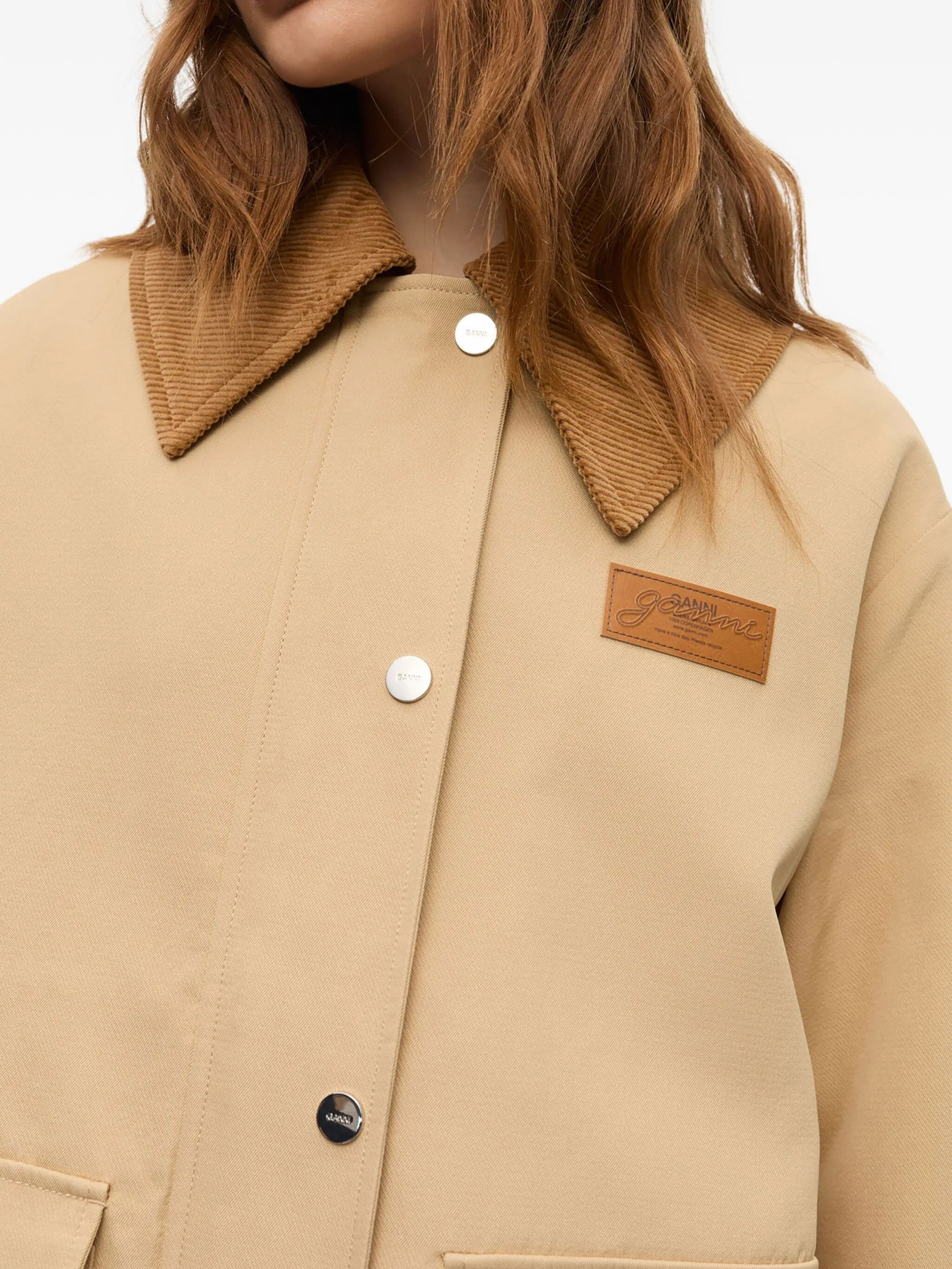 corduroy-collar utility jacket - 5