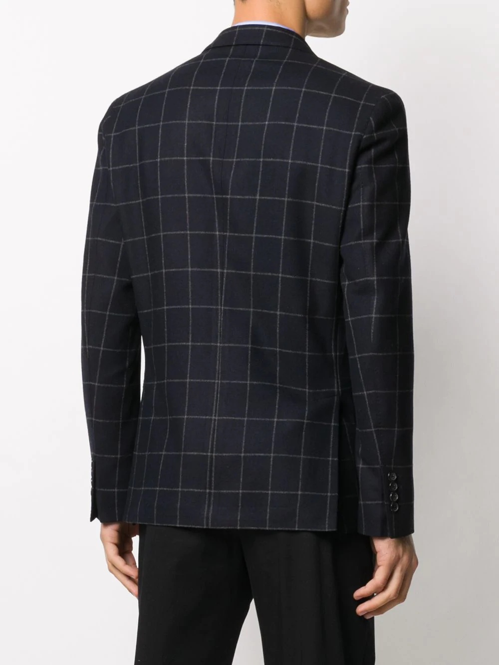 checked single-breasted jacket - 4