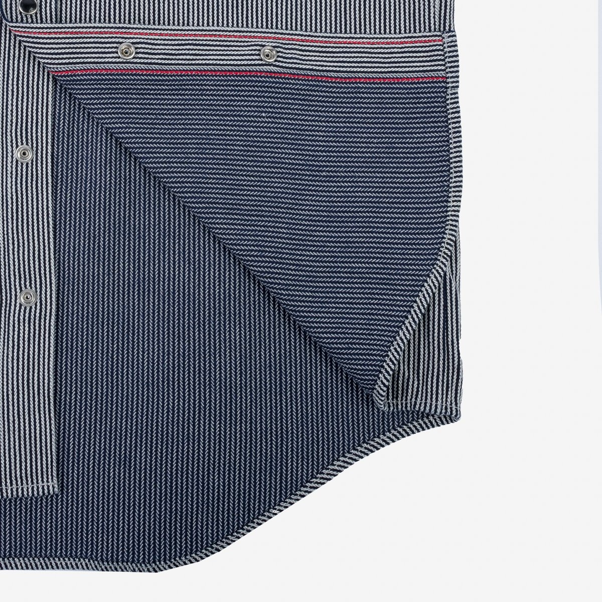 IHSH-365-IND 8oz Herringbone Hickory Stripe Sawtooth Western Shirt - Indigo - 14