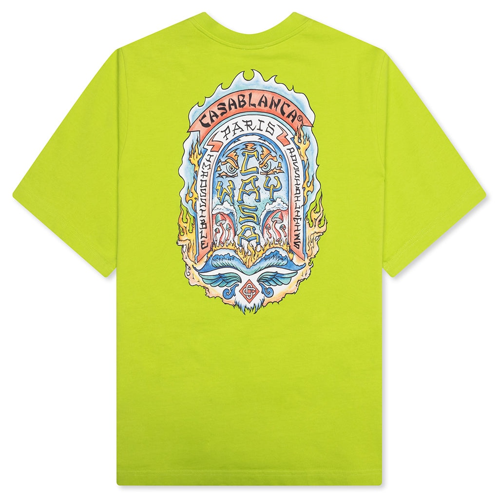 CASA WAY SKATE PRINTED T-SHIRT - LIME - 2
