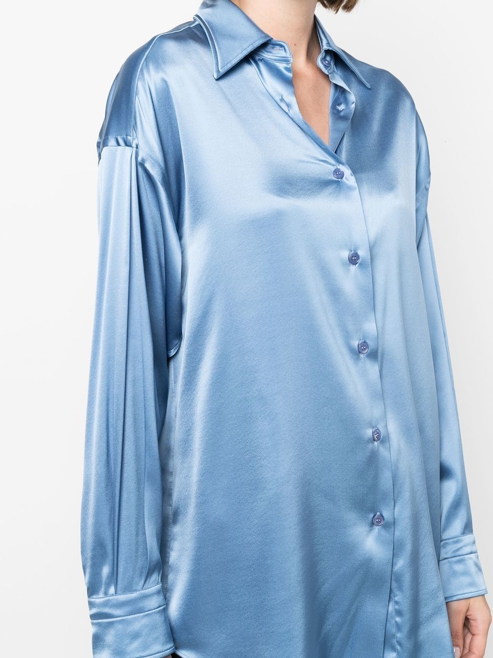 stretch-silk pointed-collar shirt - 5