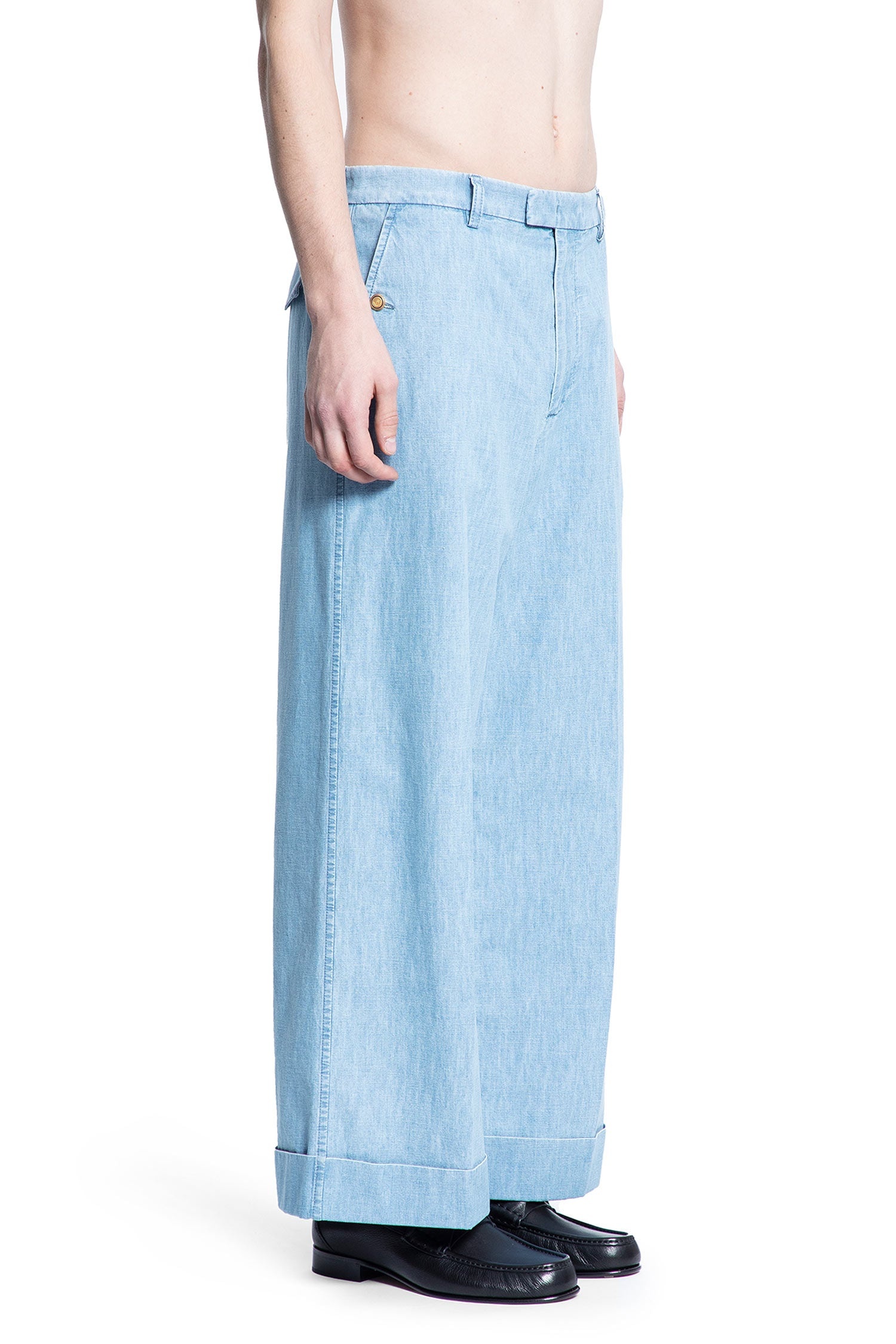 Cuffed-Denim-Trousers - 2