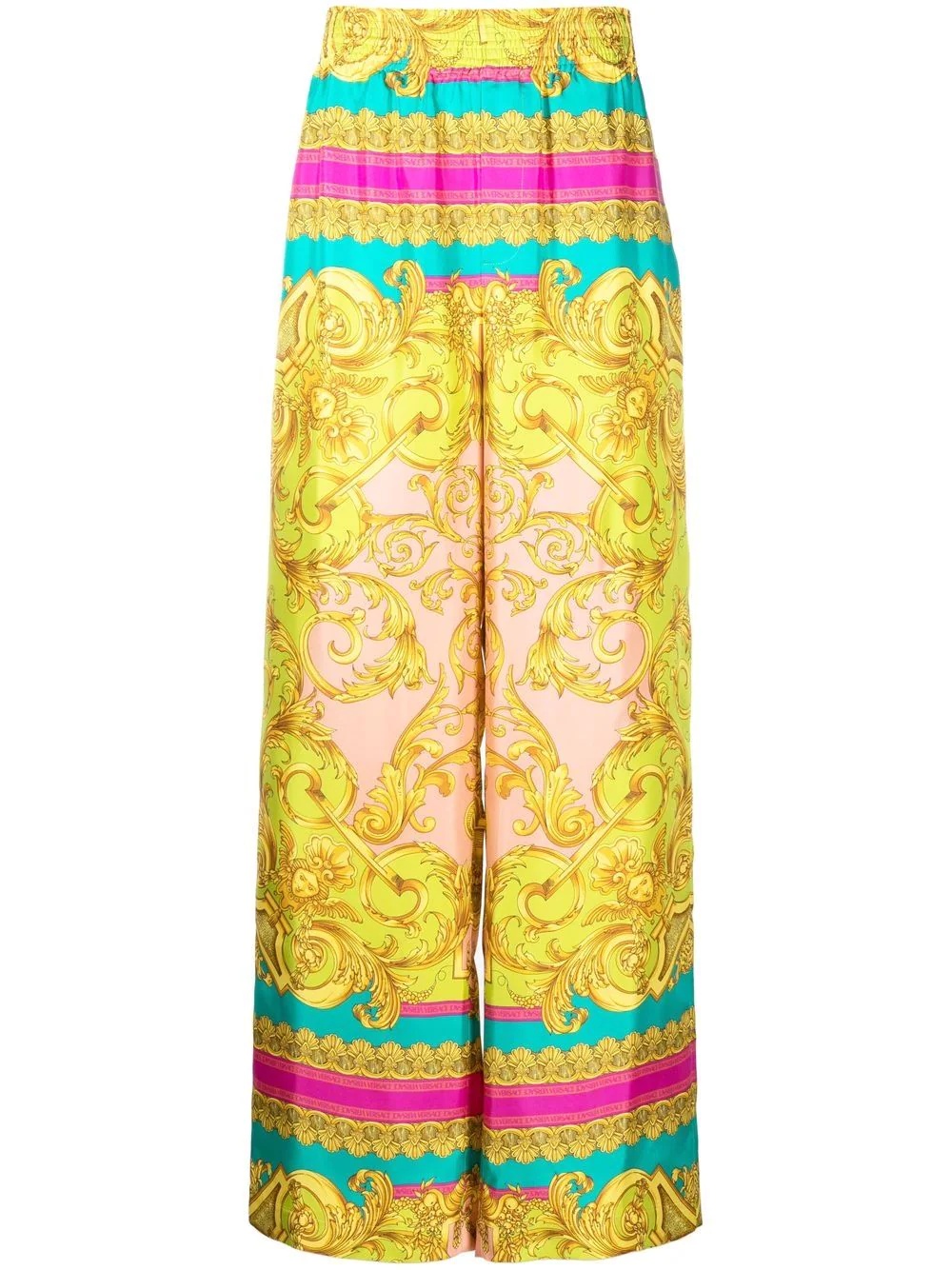 baroque-print palazzo trousers - 1