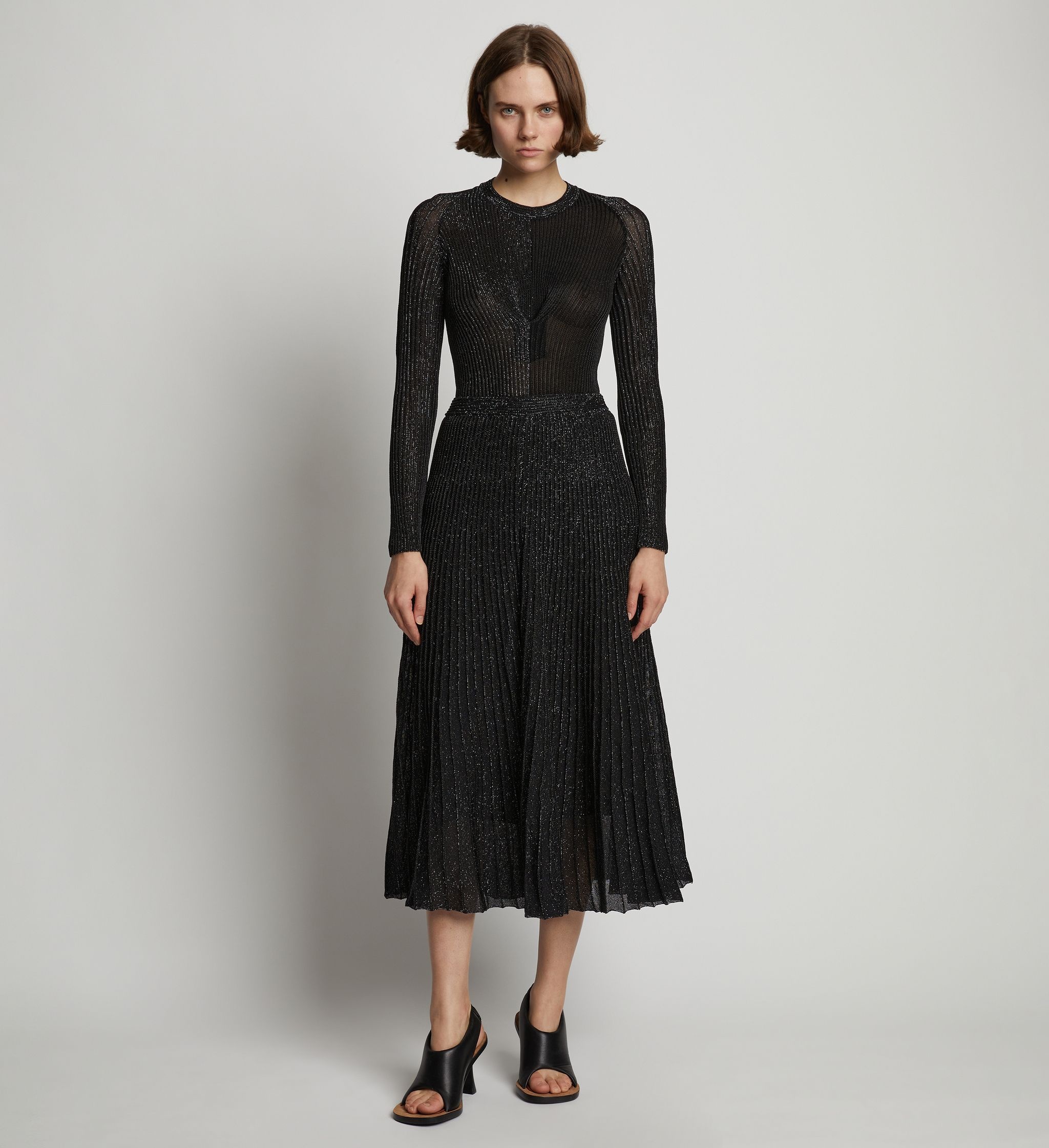 ribbed-knit midi skirt - 2
