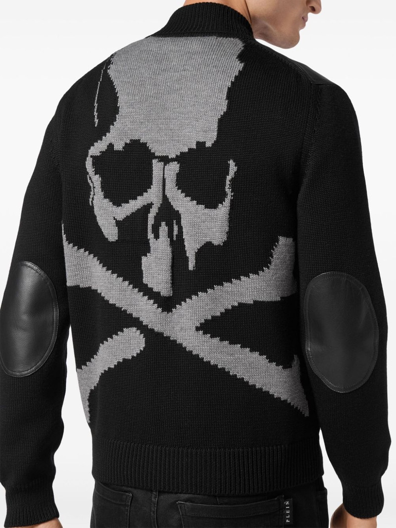 merino wool Skull bomber jacket 5