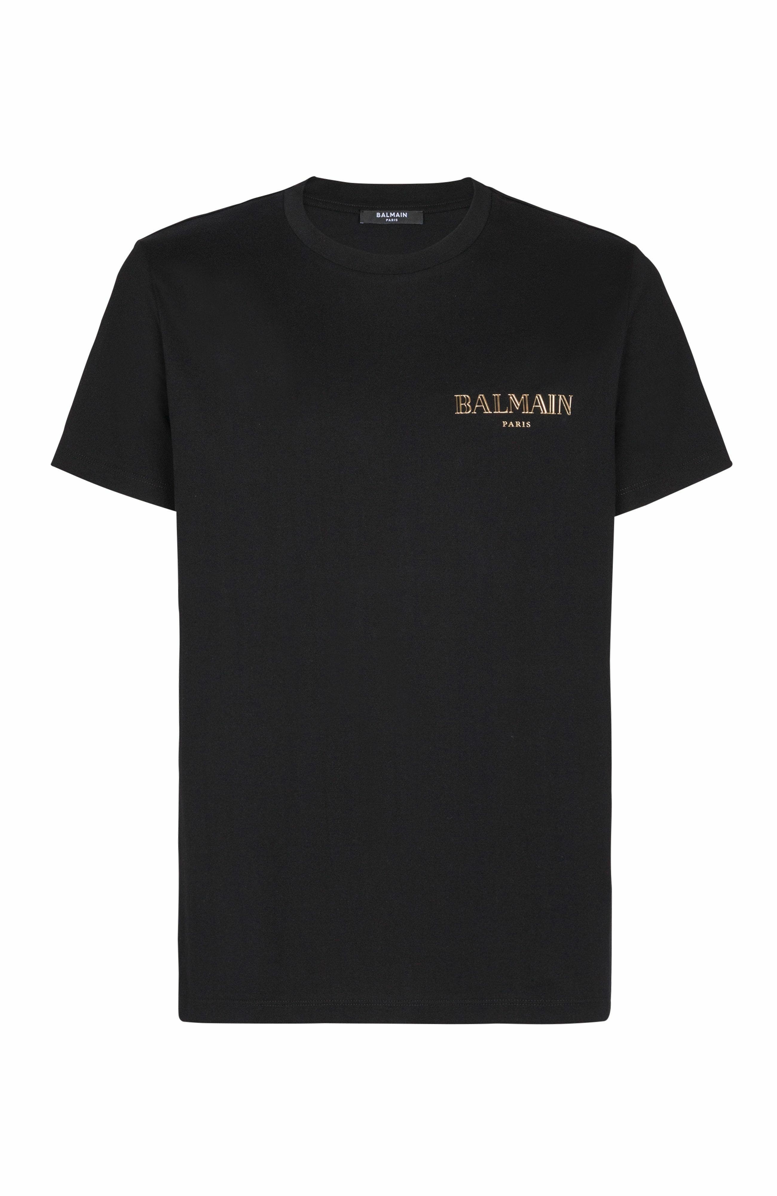 T-shirt with vintage gel Balmain logo in Black at Nordstrom - 1