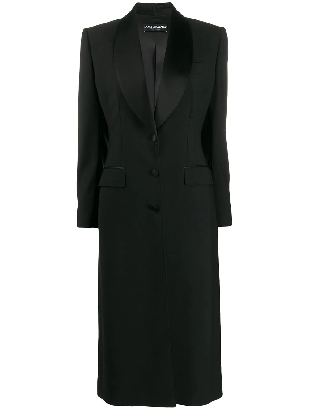 tailored shawl lapel coat - 1