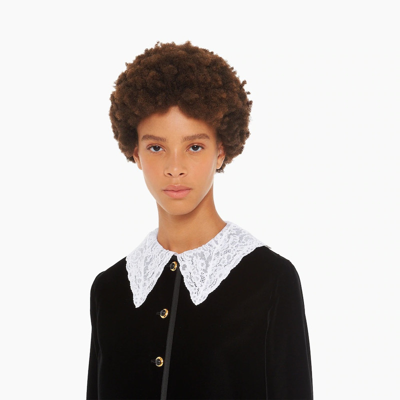 Single-breasted velvet coat 5