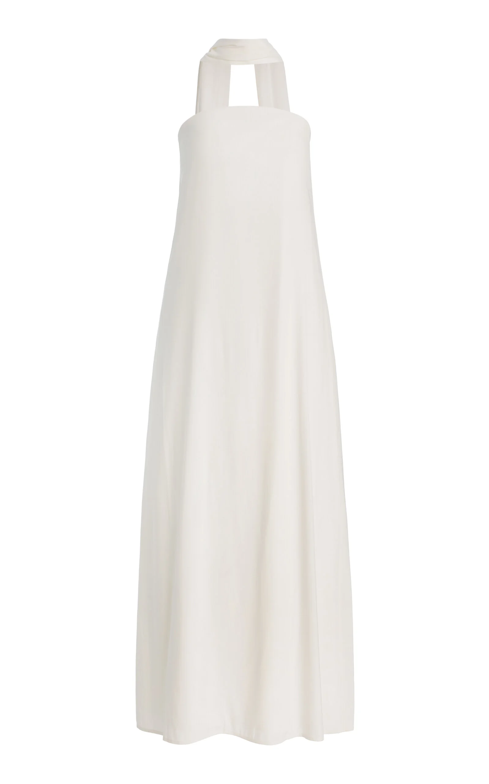 Bia Belted Strapless Crepe Maxi Dress white - 1