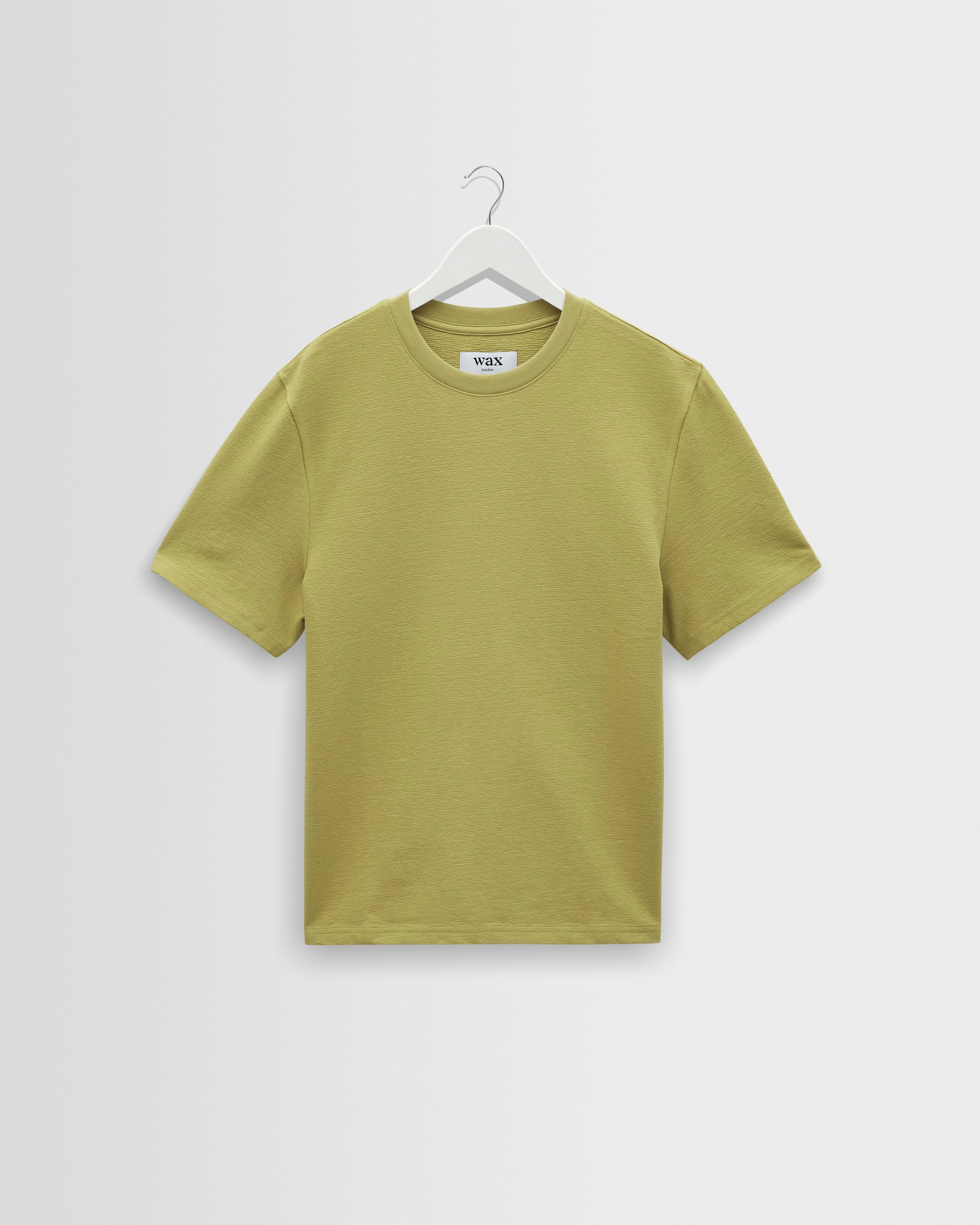 Dean - Lime Khaki Textured Organic Cotton T-Shirt - 1