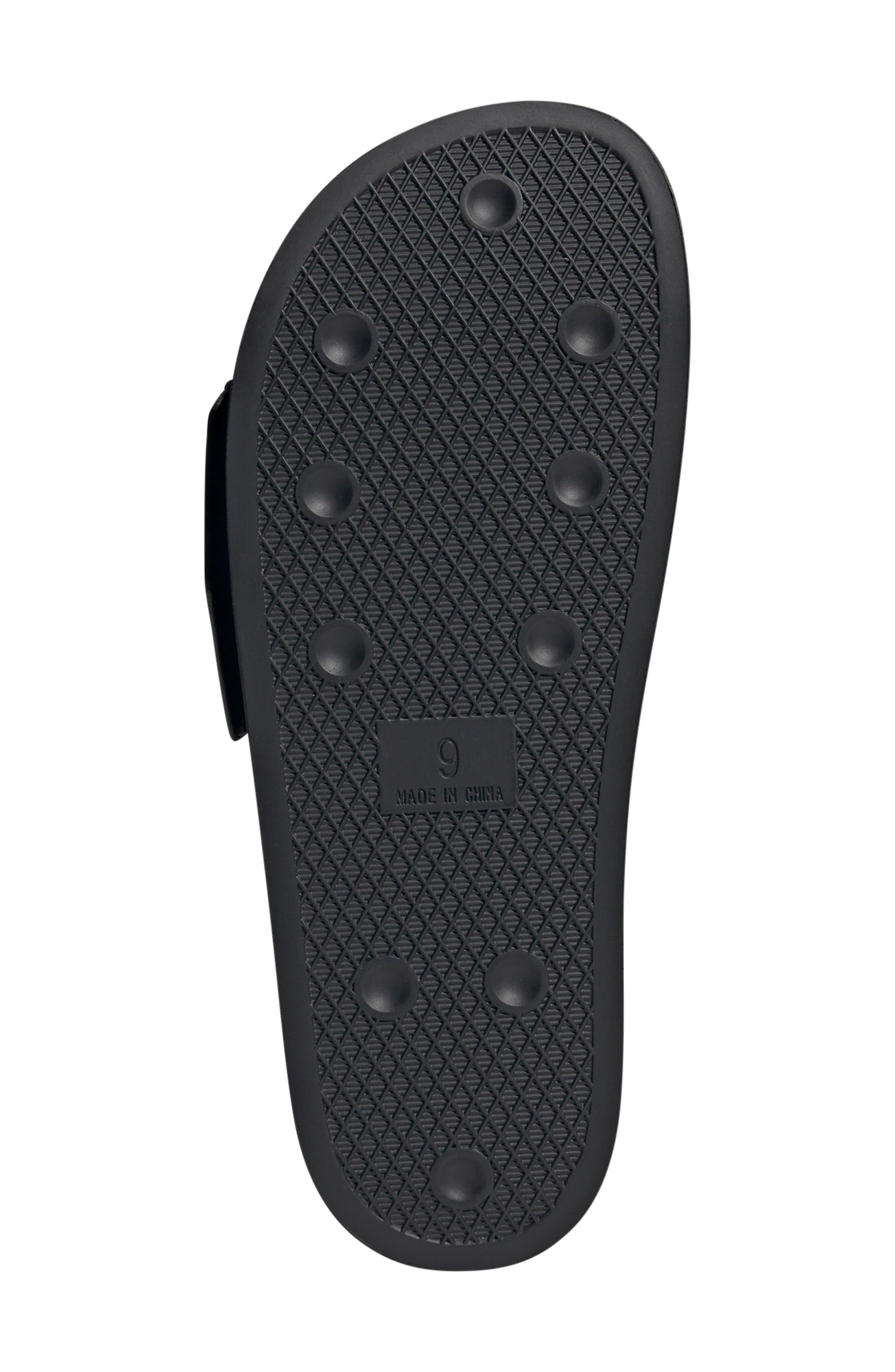 adidas Adilette Comfort Slide Sandal in Black/Black/Silver Metallic at Nordstrom - 5