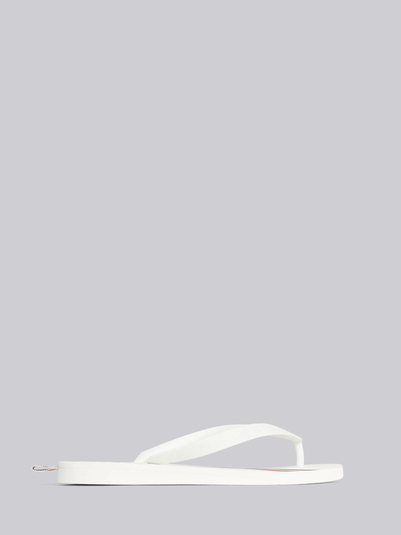 White Molded Rubber Stripe Flip Flop 1