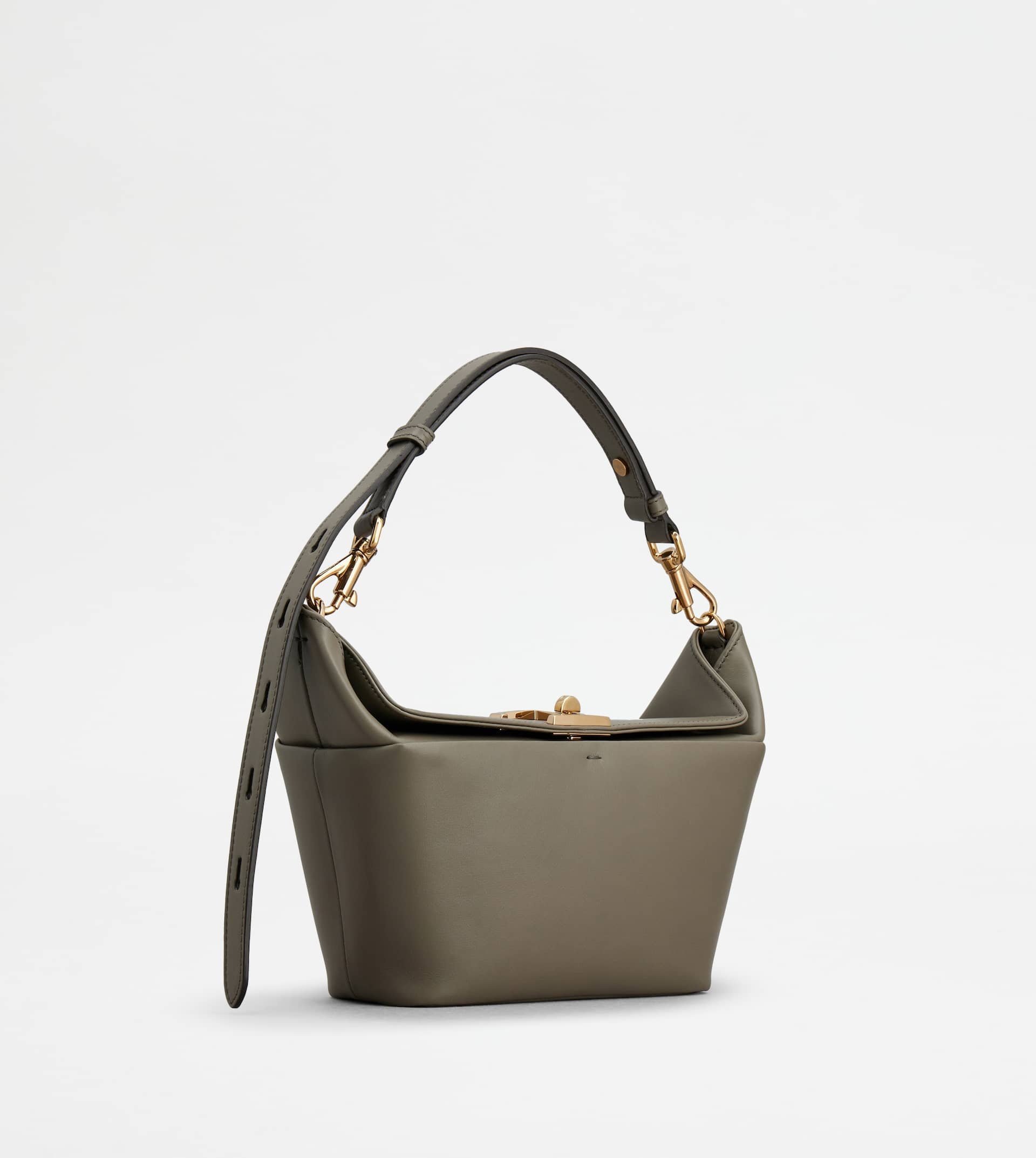 TOD'S T-BOX BAG IN LEATHER MINI - GREY - 5