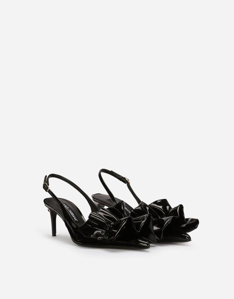 Dolce & Gabbana Patent leather slingbacks with ruching outlook