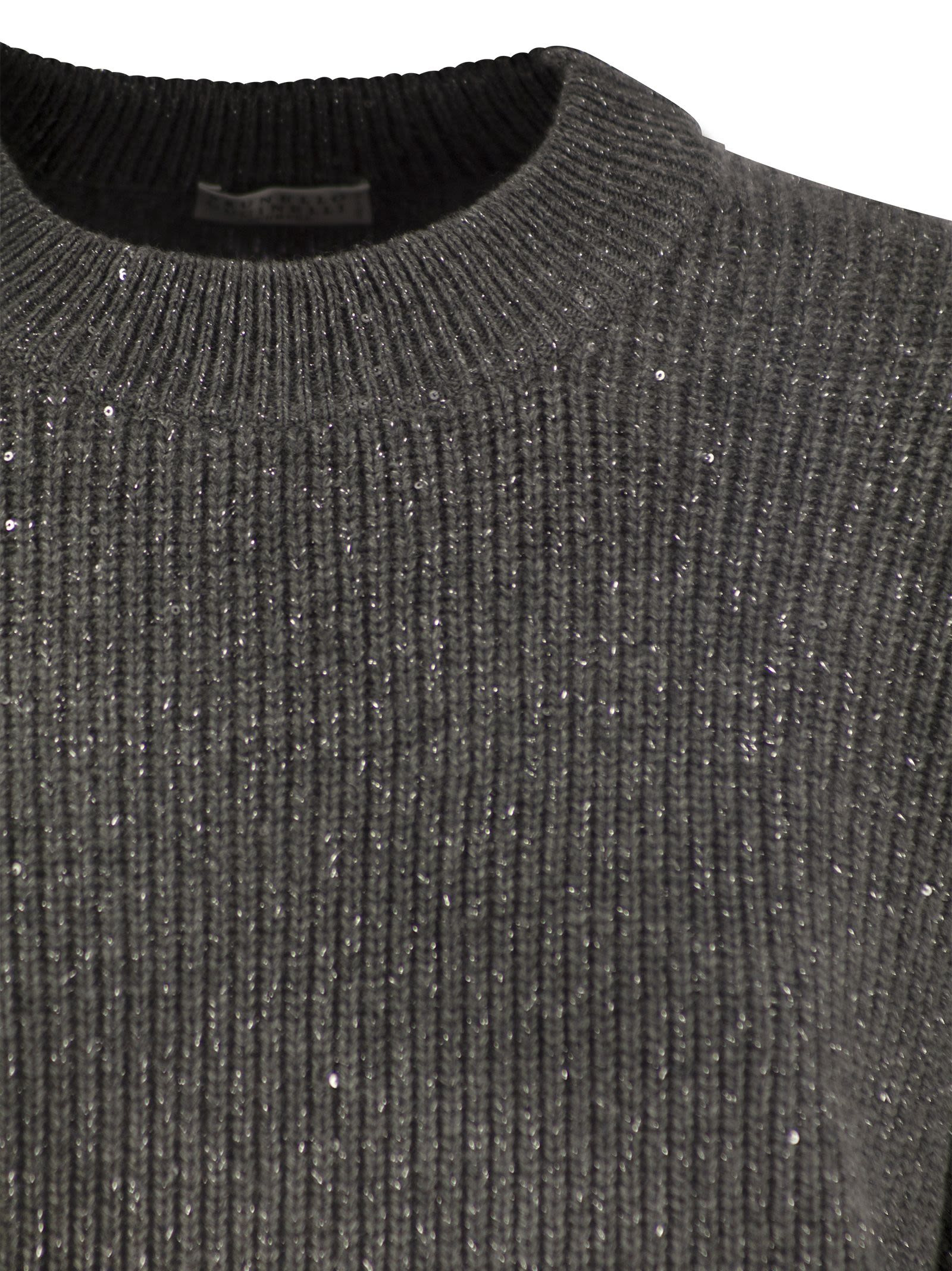 Brunello Cucinelli Women Dazzling Ribbed Sweater In Cashmere And Wool - 4