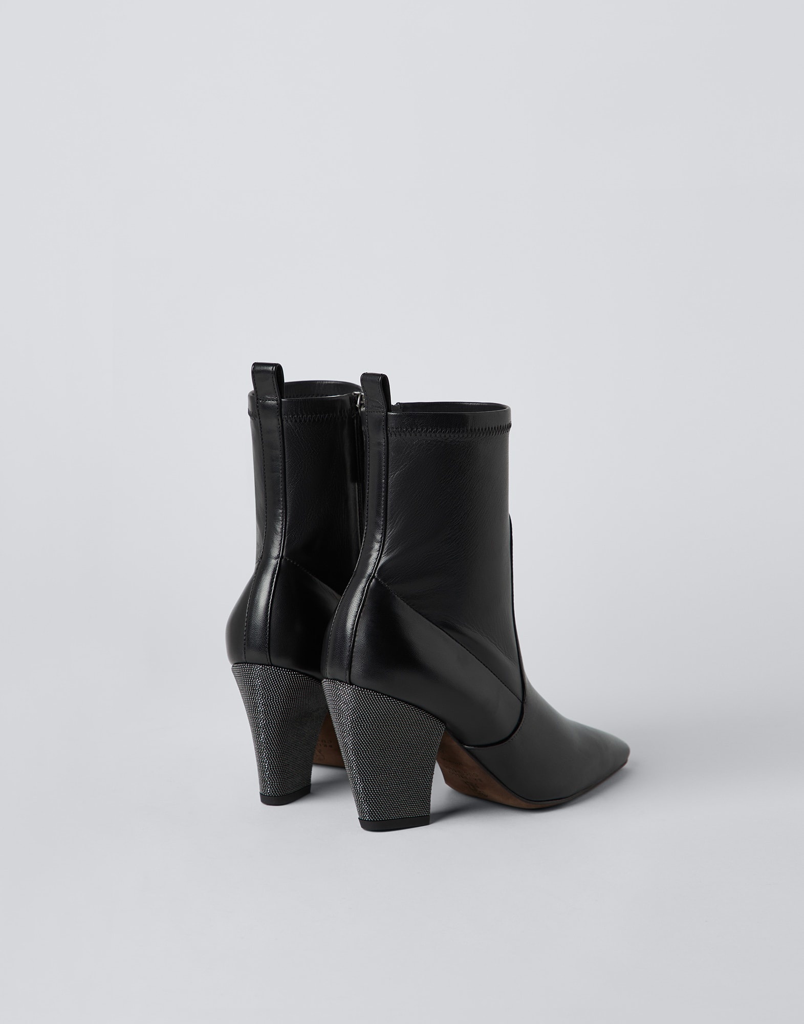 Soft nappa leather ankle boots with precious heel - 2