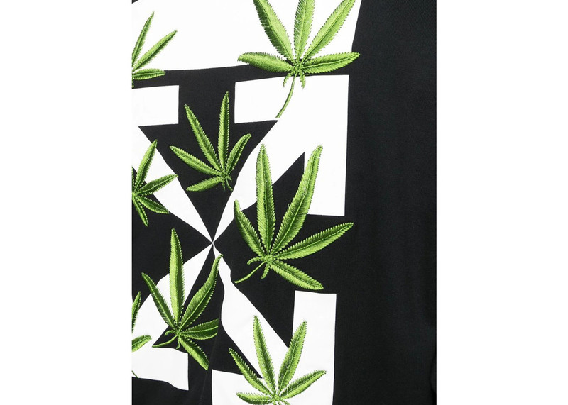 Off-White OFF-WHITE Weed Arrows Oversized Hoodie Black/White/Green outlook