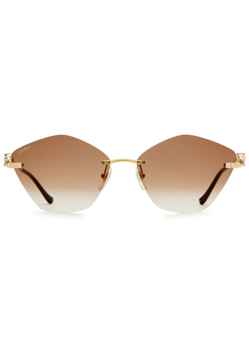 Cartier Cartier Rimless Hexagon-frame Sunglasses outlook