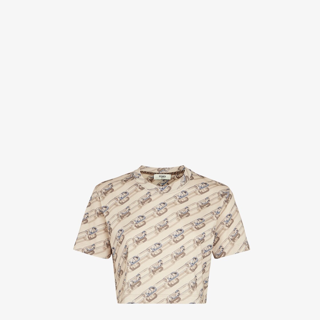 Beige cotton T-shirt - 1