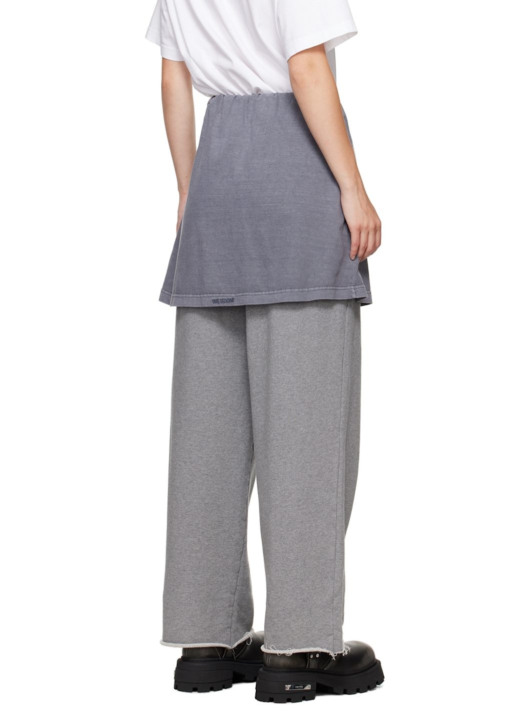 Gray Layered Lounge Pants - 3