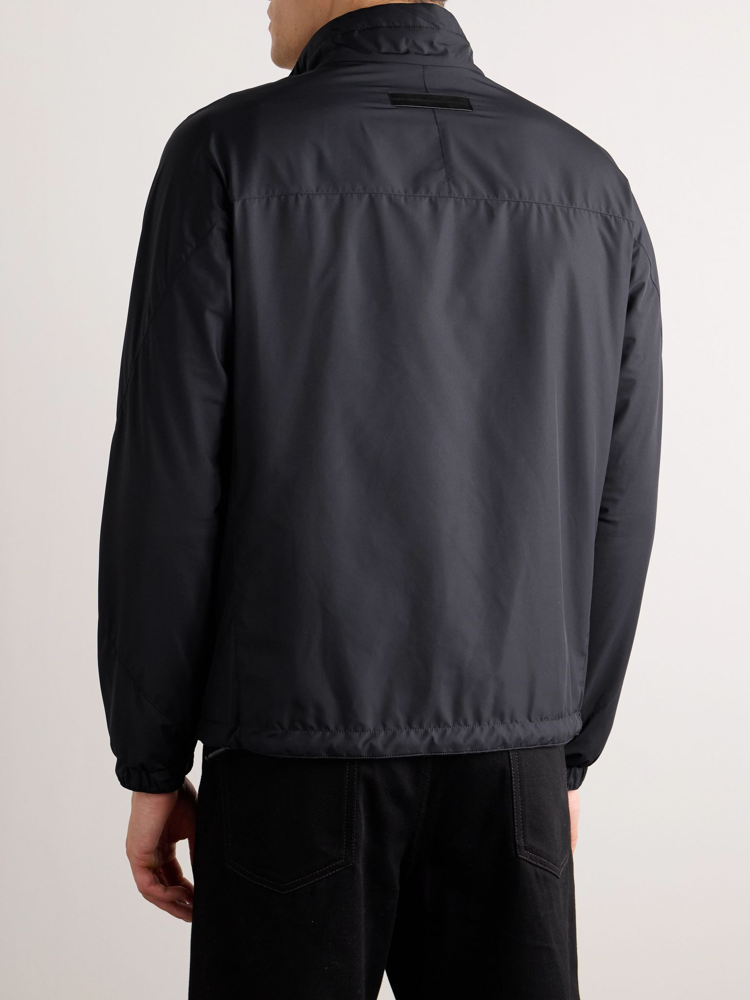 Reversible Shell and Cashmere, Cotton and Silk-Blend Jersey Jacket Navy - 3