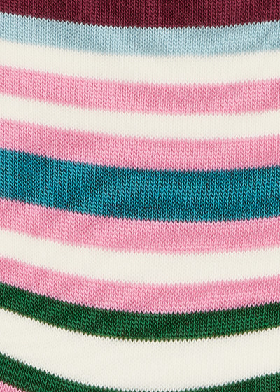 Paul Smith Women's Burgundy Multi Colour Stripe Socks outlook