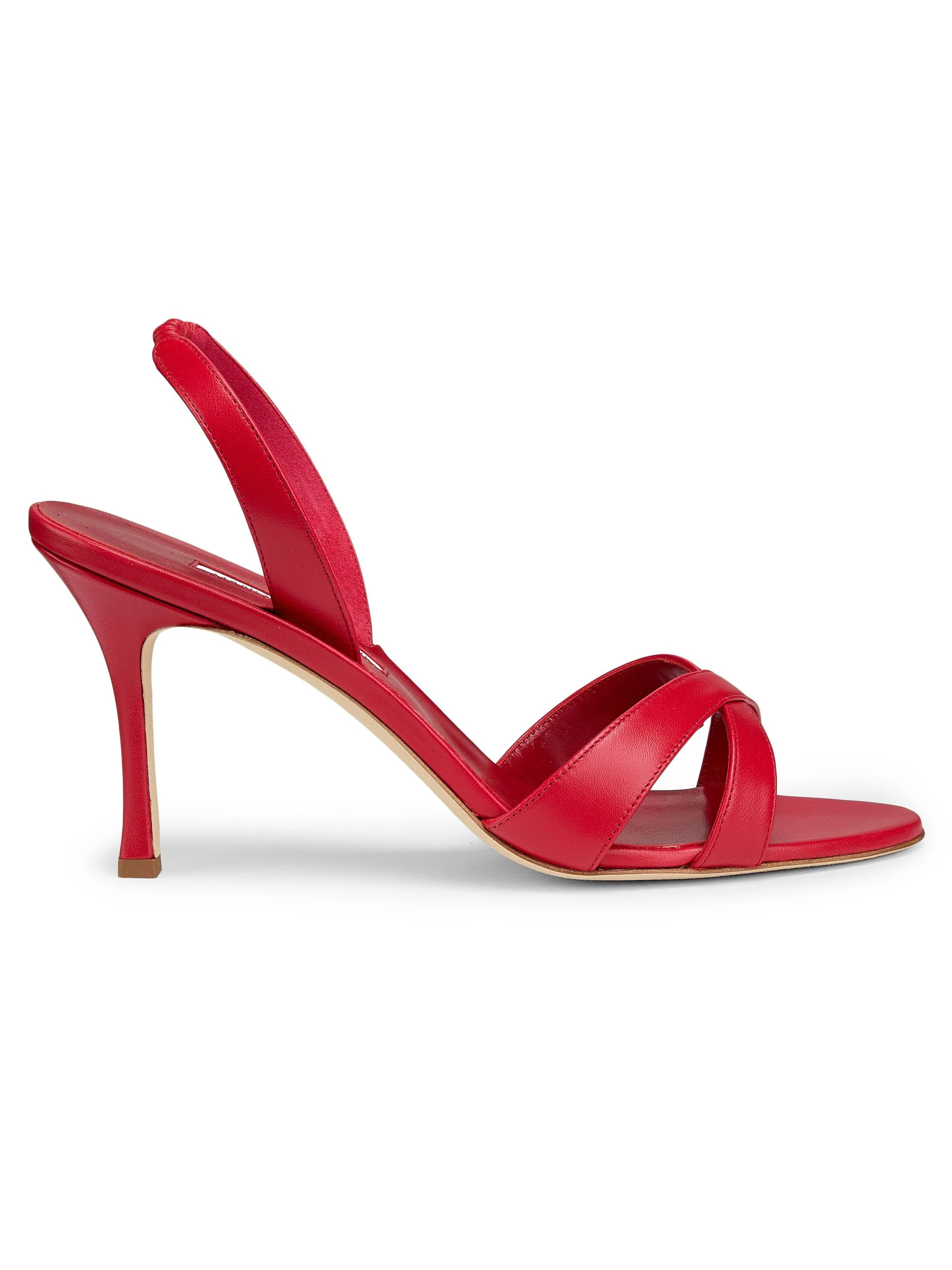 Women's Callasli 90MM Leather Slingback Sandals - Red - 1