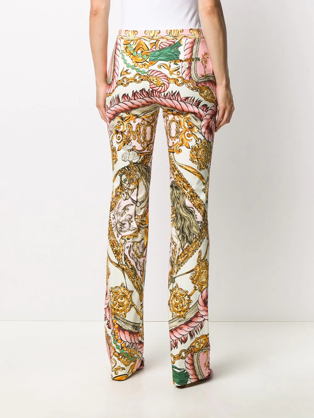 high-waisted graphic-print trousers - 4