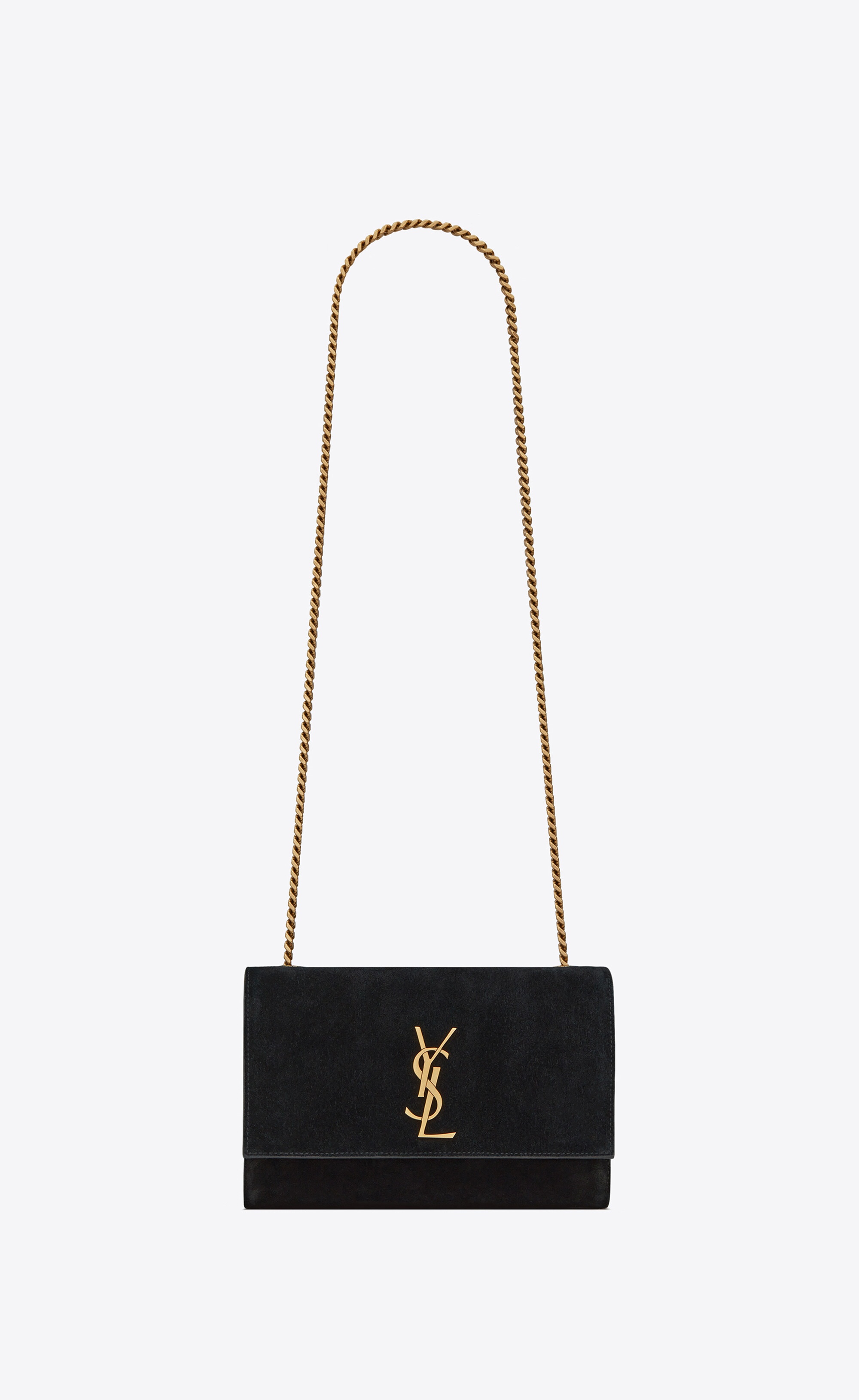 kate small supple/reversible chain bag in suede and leather - 1