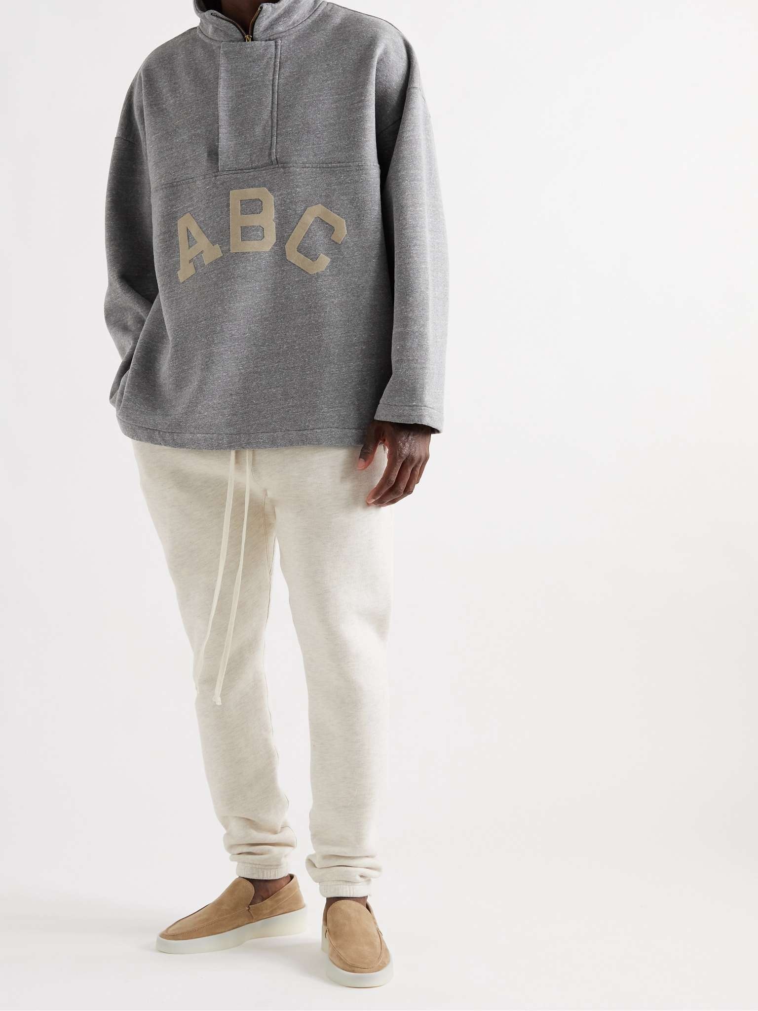 Logo-Flocked Cotton-Blend Jersey Half-Zip Sweatshirt - 2