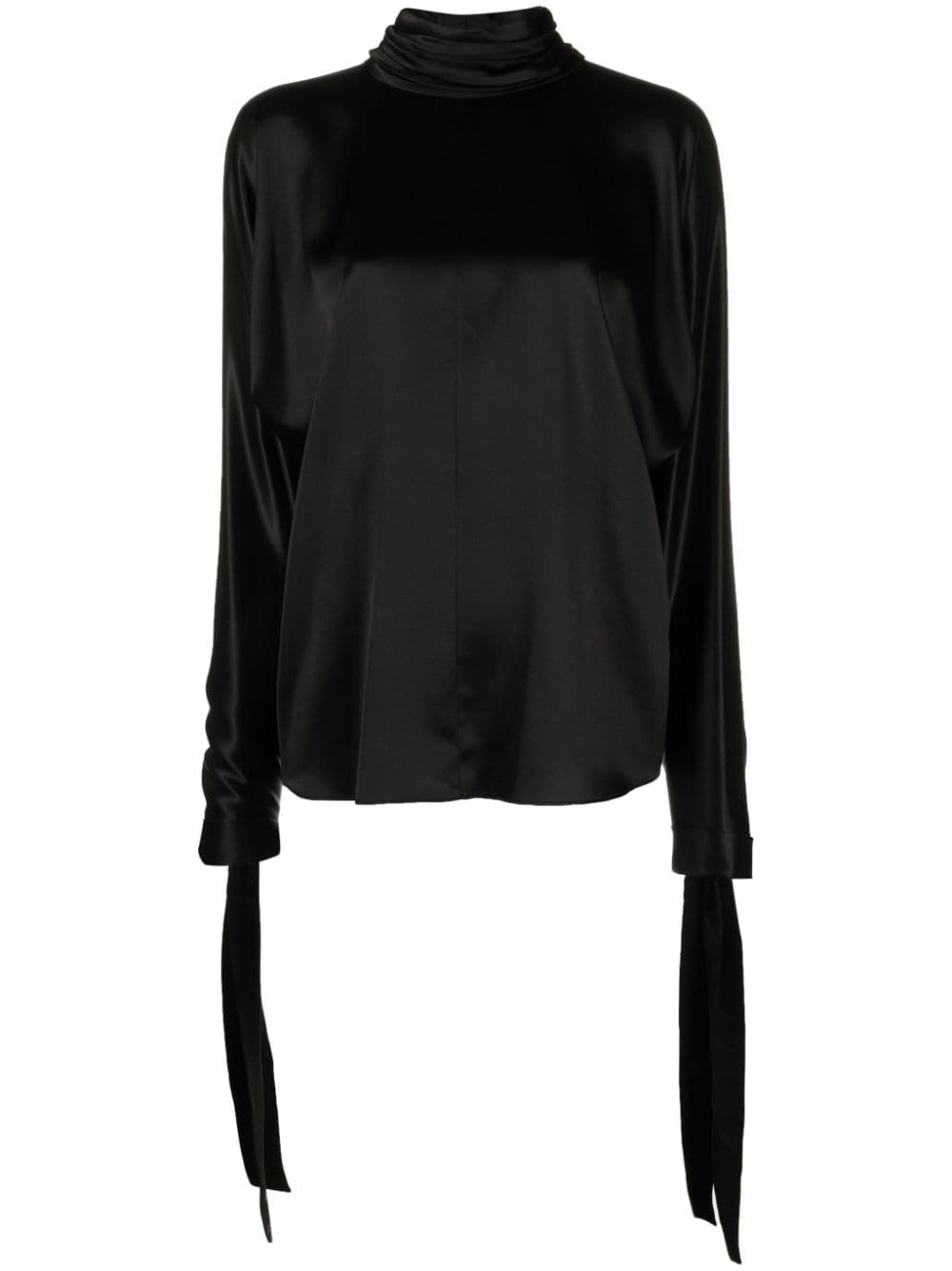high-neck silk blouse - 1