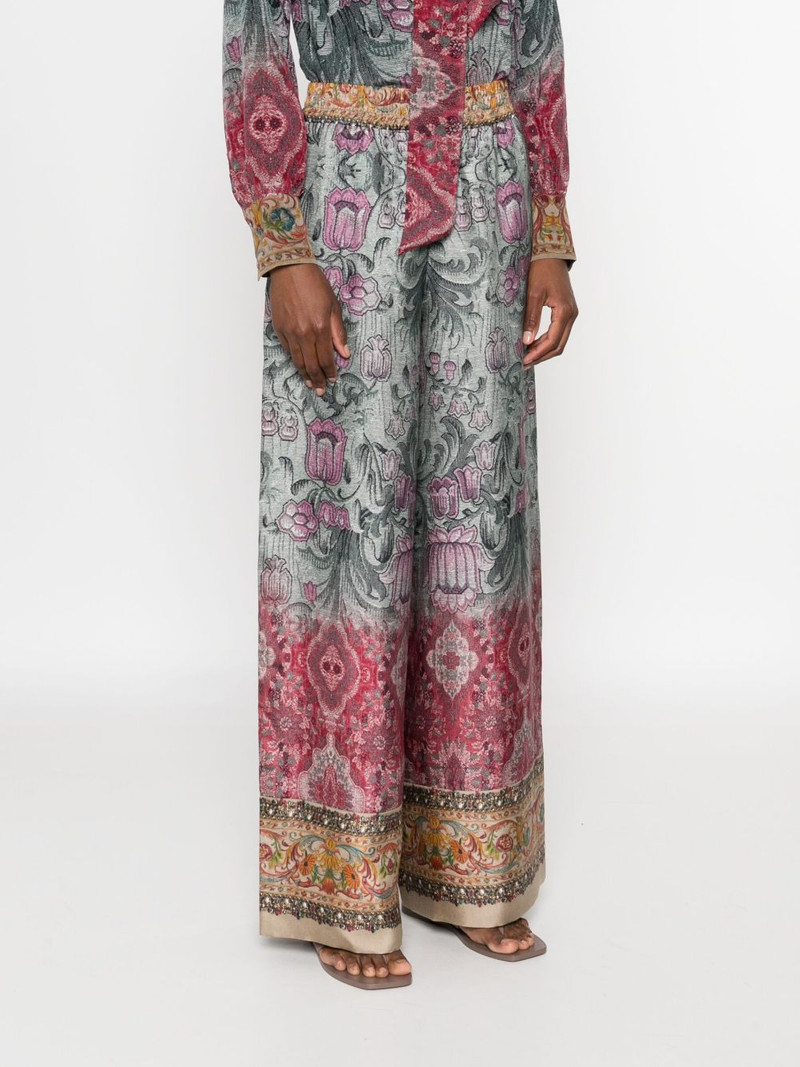 floral-print silk trousers 3
