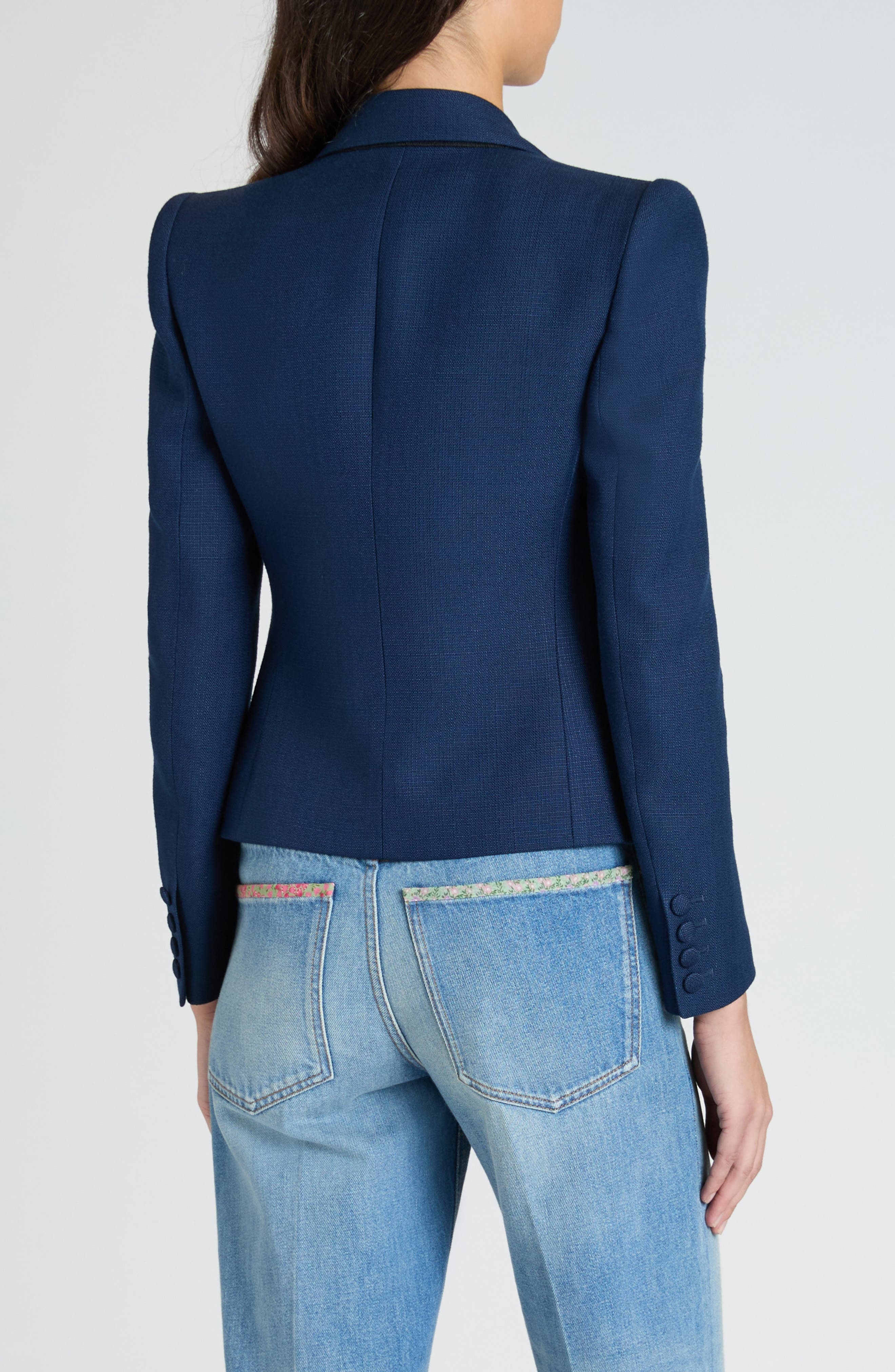 Valentino Garavani Bow Blazer in Provence Blue at Nordstrom - 3