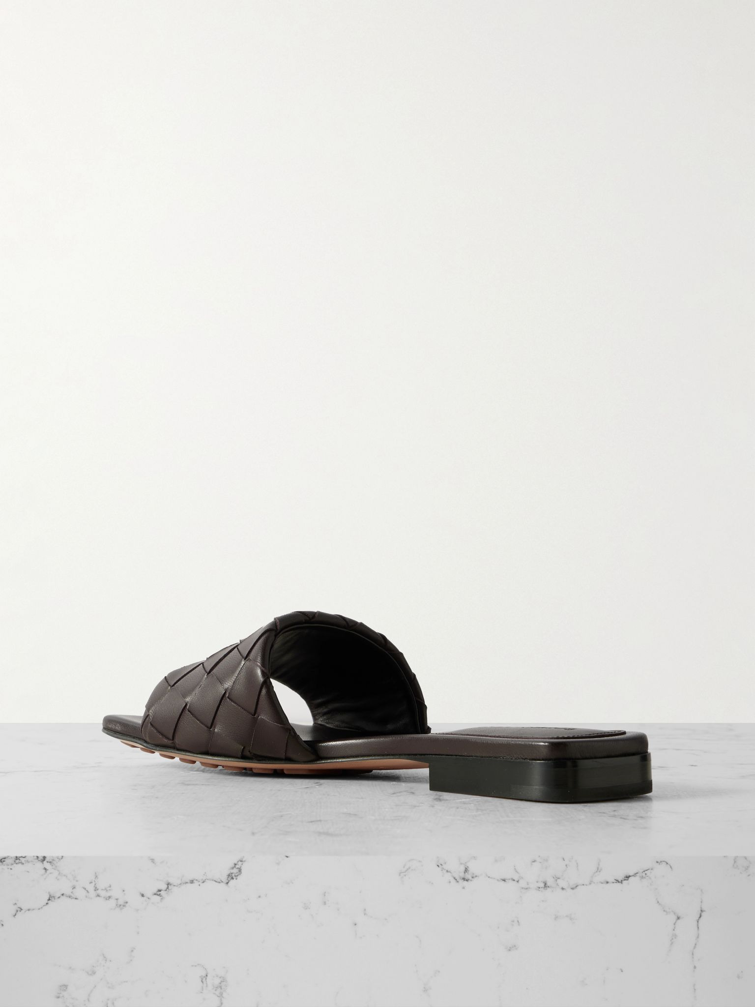 Riva intrecciato leather slides Brown - 3