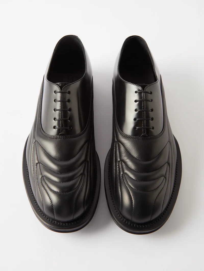 Lanvin Medley topstitched leather Oxford shoes