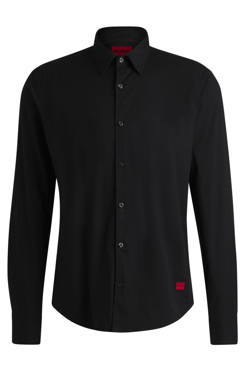 SLIM-FIT SHIRT IN STRETCH-COTTON CANVAS 1