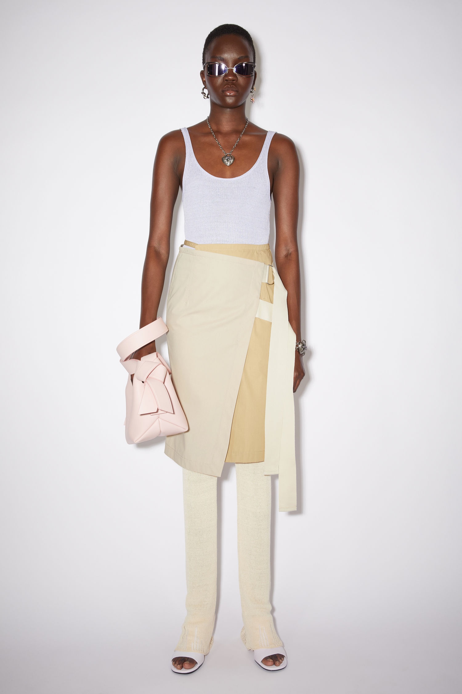 Asymmetric skirt - Light beige - 2