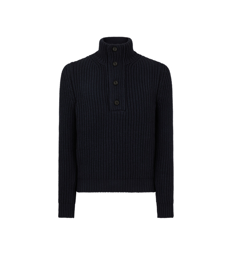 CASHMERE WOOL HALF BUTTON 1