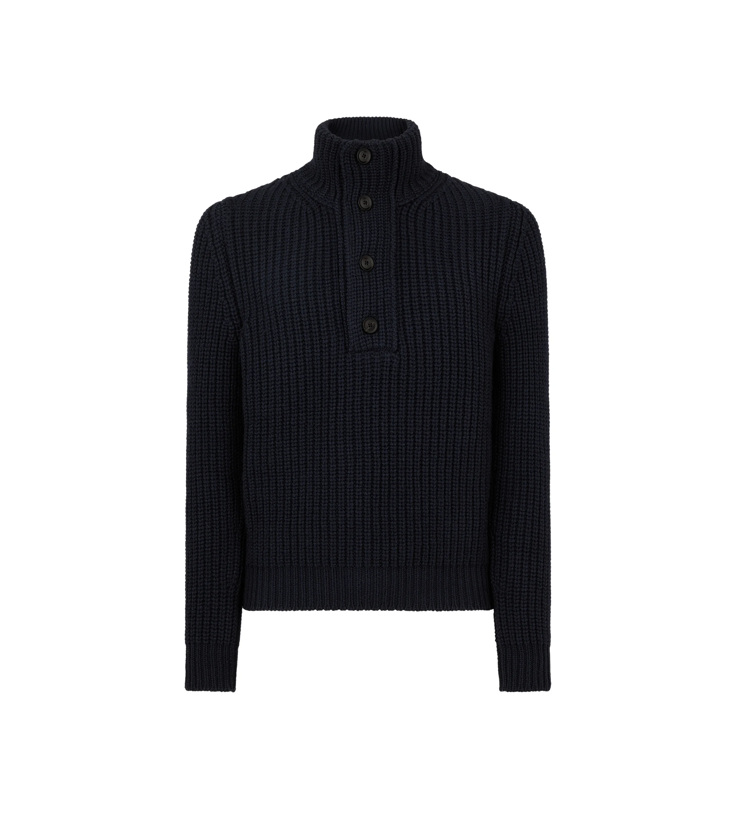 CASHMERE WOOL HALF BUTTON - 1
