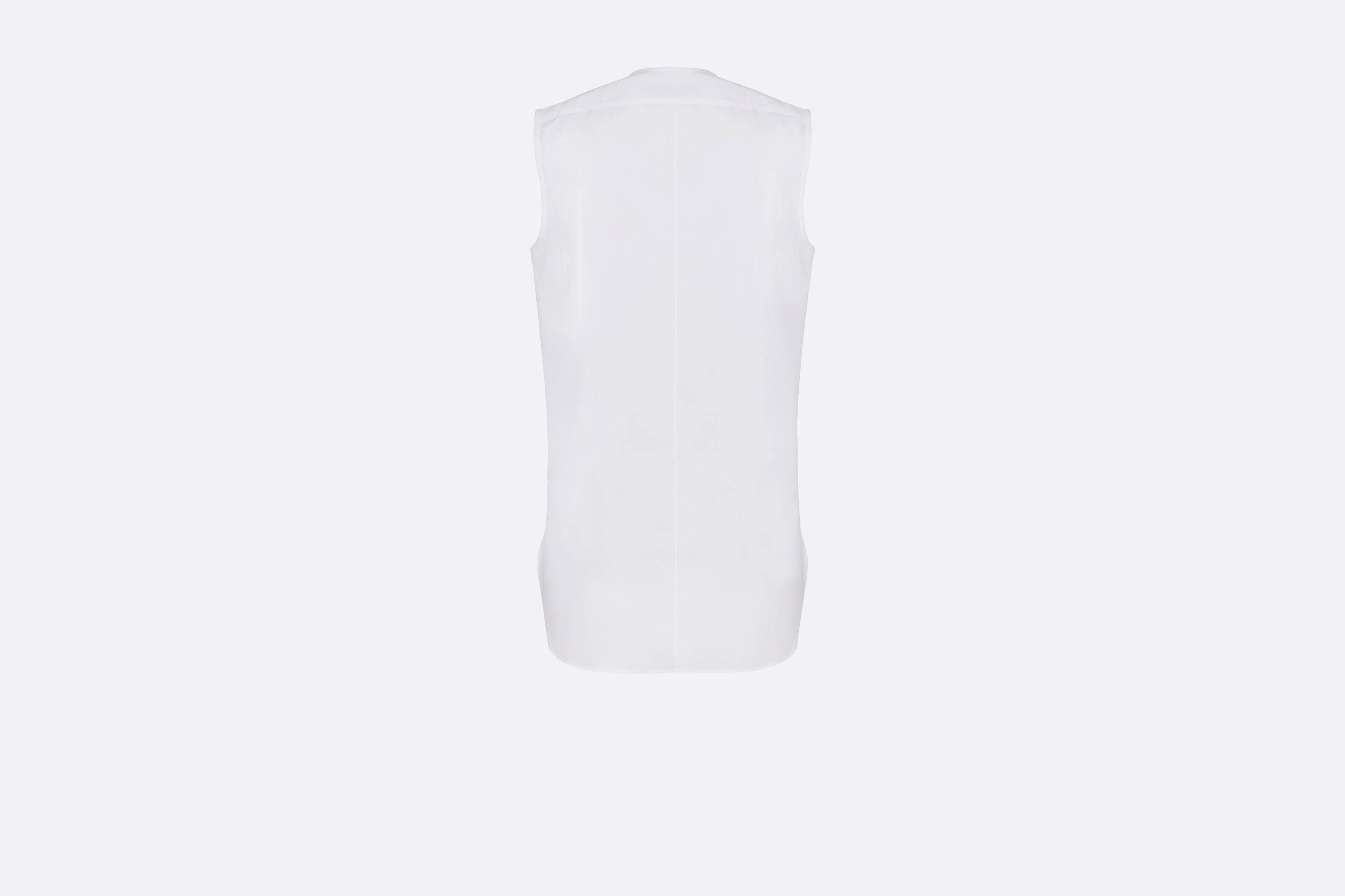 Sleeveless Blouse with Plastron - 2