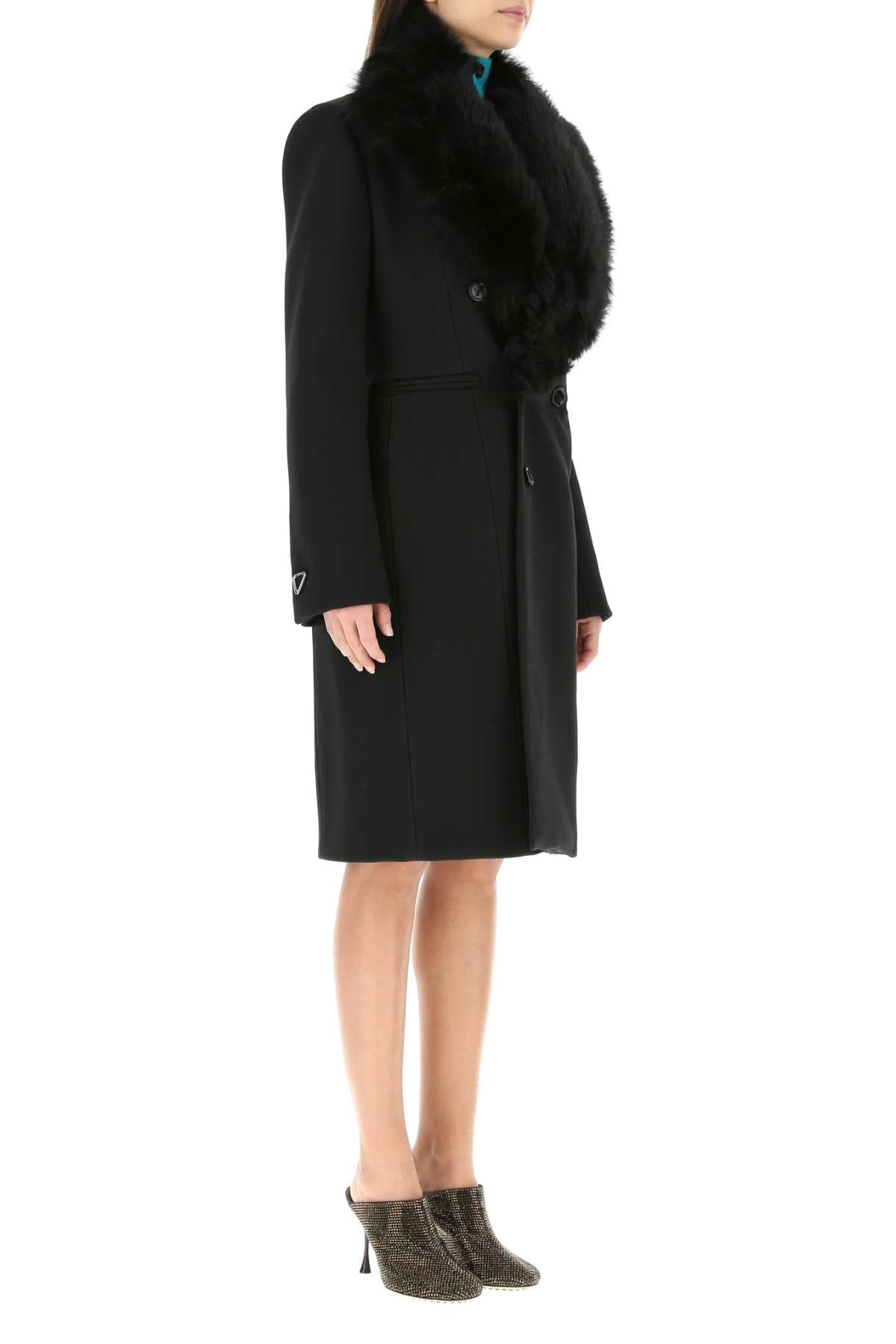 Bottega Veneta Women Black Stretch Acrylic Blend Coat - 3