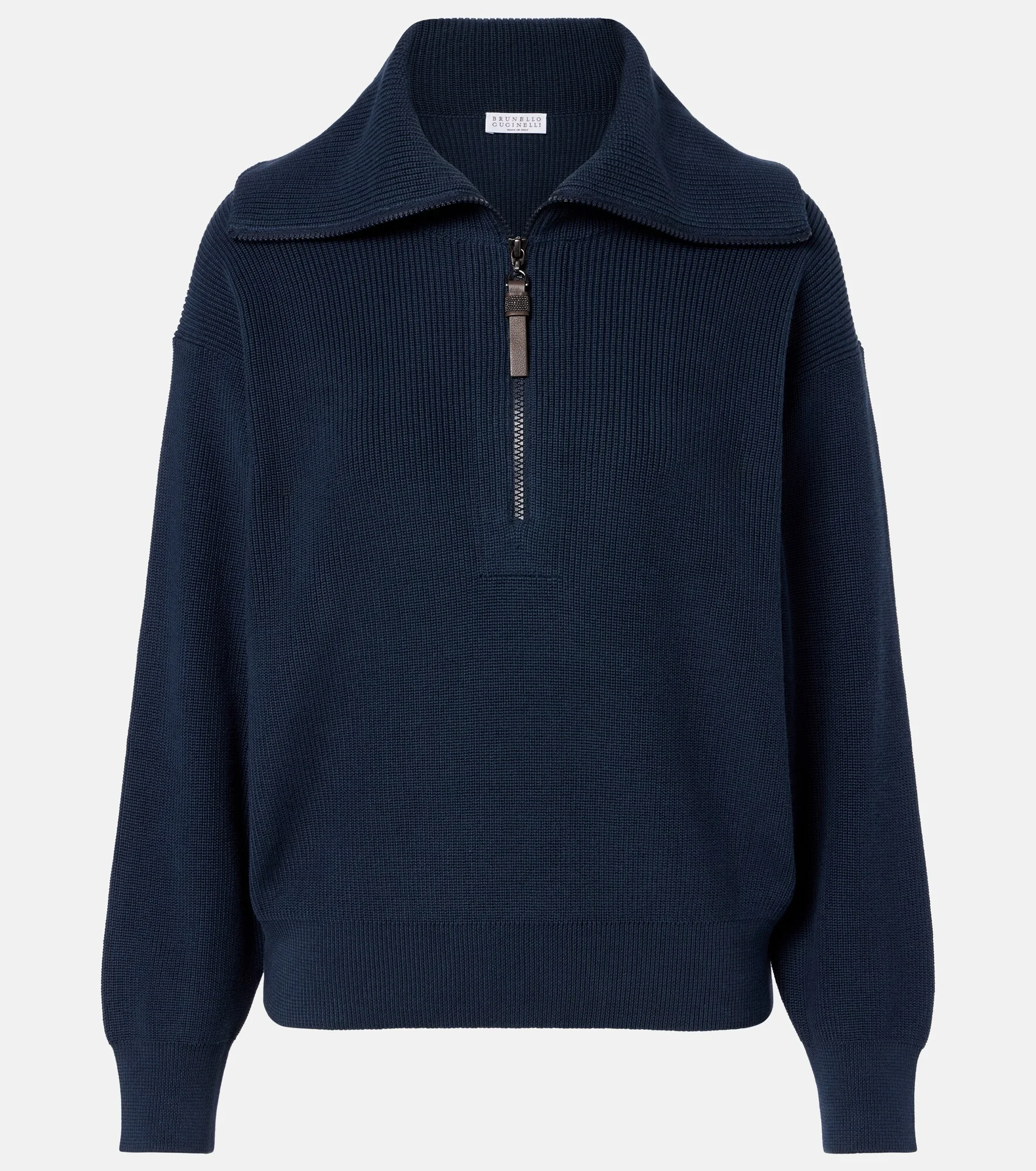 Monili cotton half-zip sweater - 1