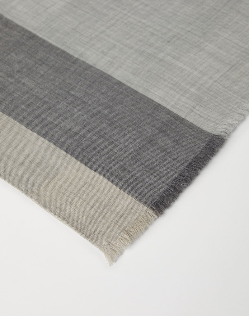 Brunello Cucinelli Cashmere color block scarf outlook