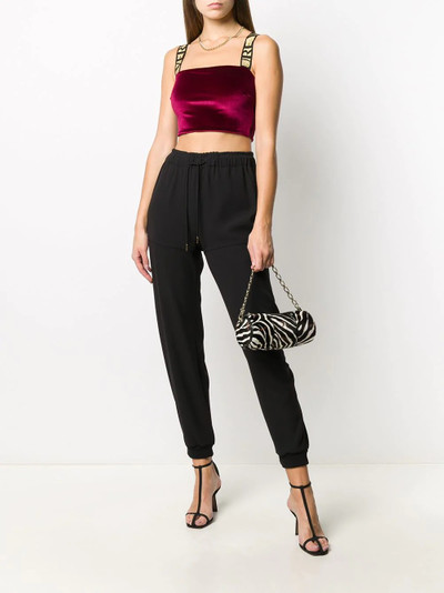 VERSACE JEANS COUTURE textured top with logo shoulder straps outlook