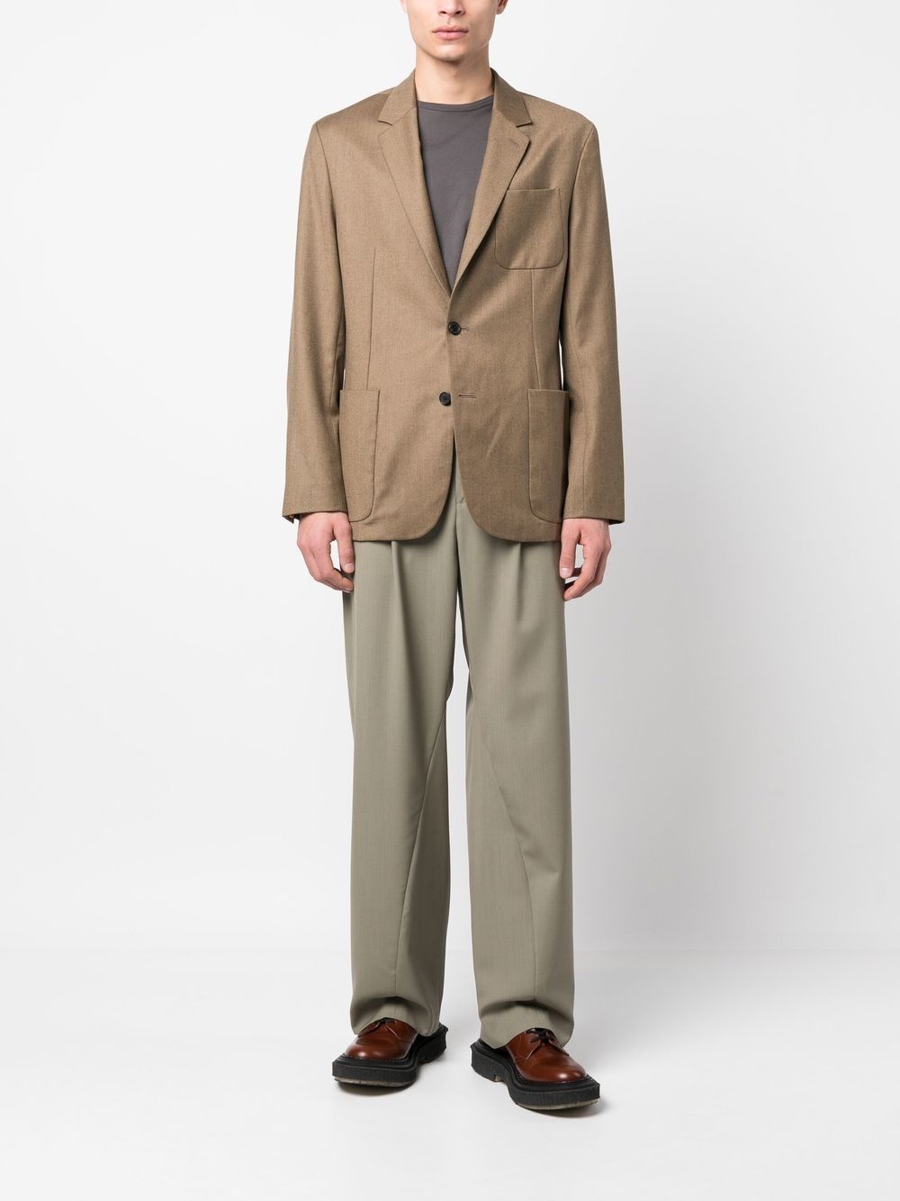 single-breasted wool-cashmere blazer - 2