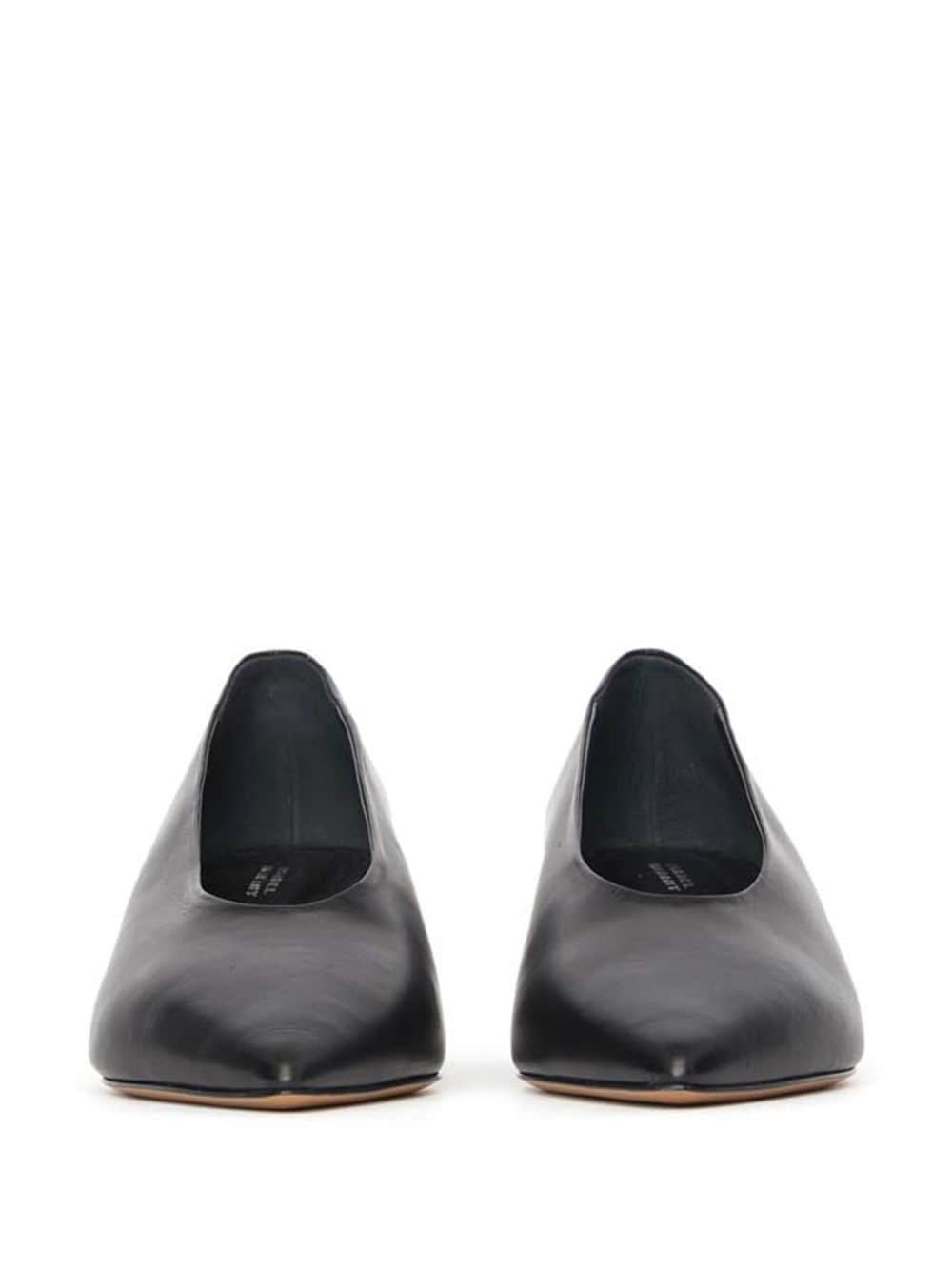 sculpted-heel leather pumps - 4