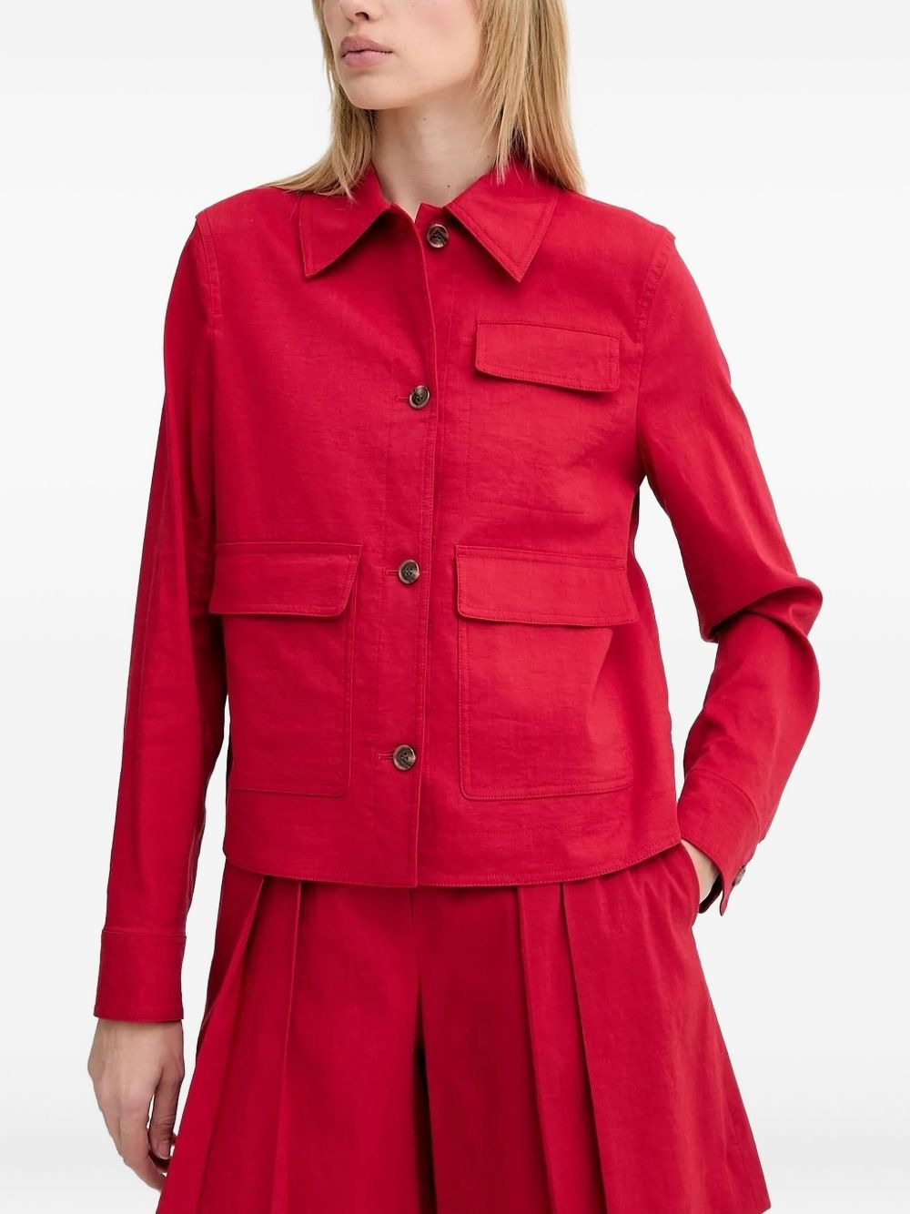 button-fastening flap-pocket jacket - 1